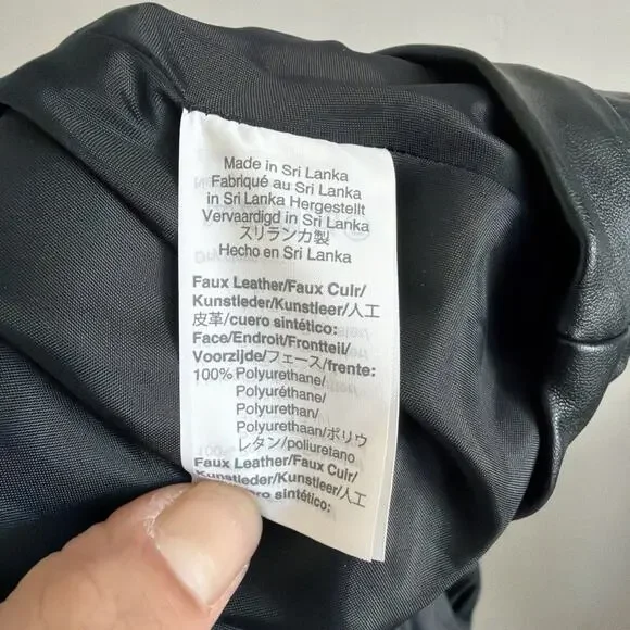 NWT J.Crew Women Black Faux Vegan Leather Pleated Knee Length Skirt Size 00 - Picture 9 of 10